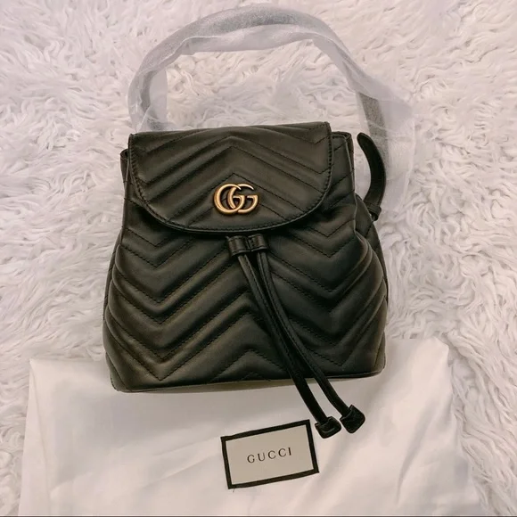 Gucci Black Quilted Backpack - Picture 3 of 7